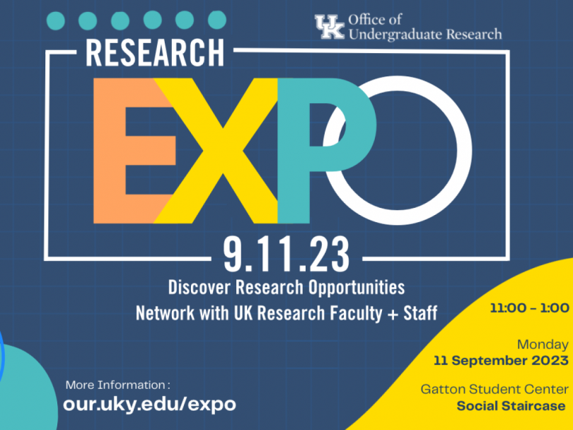 Flyer for Research Expo with date/time/location of event