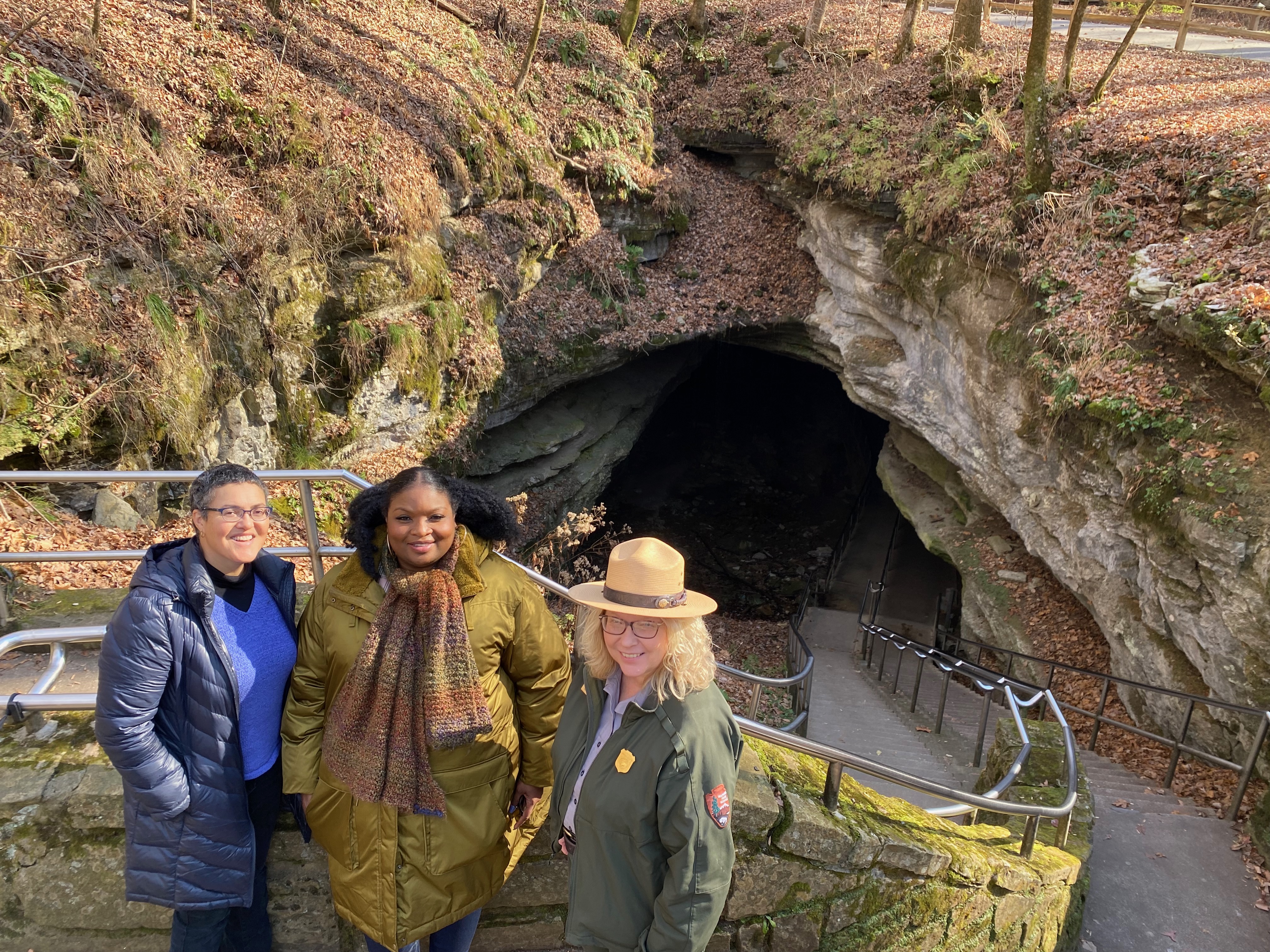 AC and Le Datta at Mammoth Cave with a guide