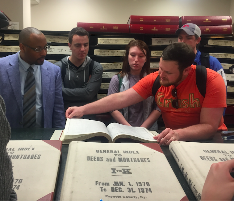 Shea Brown and UK students at FCC archives